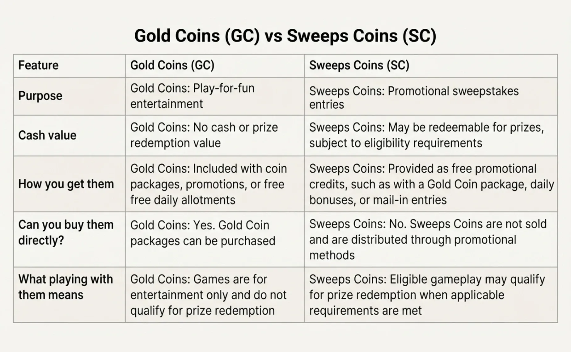 gold coins vs sweeps coins comparison