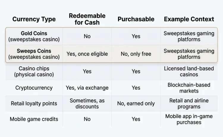 gold coins vs other virtual currency models
