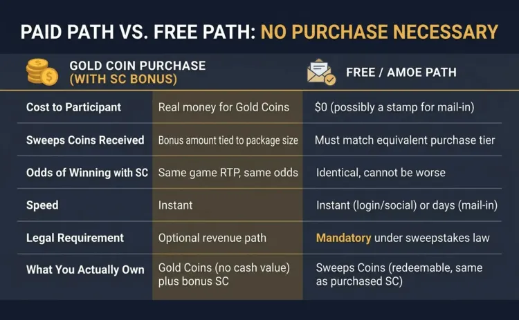 paid path vs free path no purchase necessary
